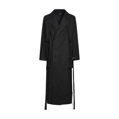 Ann Demeulemeester Ronny long trench coat oiled compact popeline