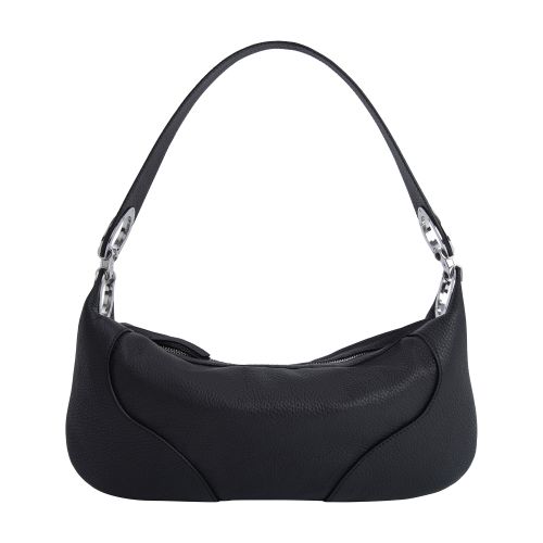 BY FAR Amira Flat Grain Leather Shoulder Bag