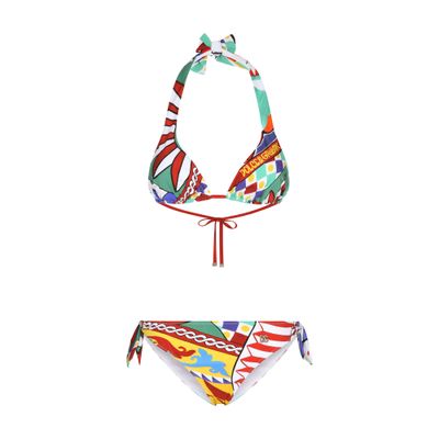 Dolce & Gabbana Triangle Bikini with Carretto Print