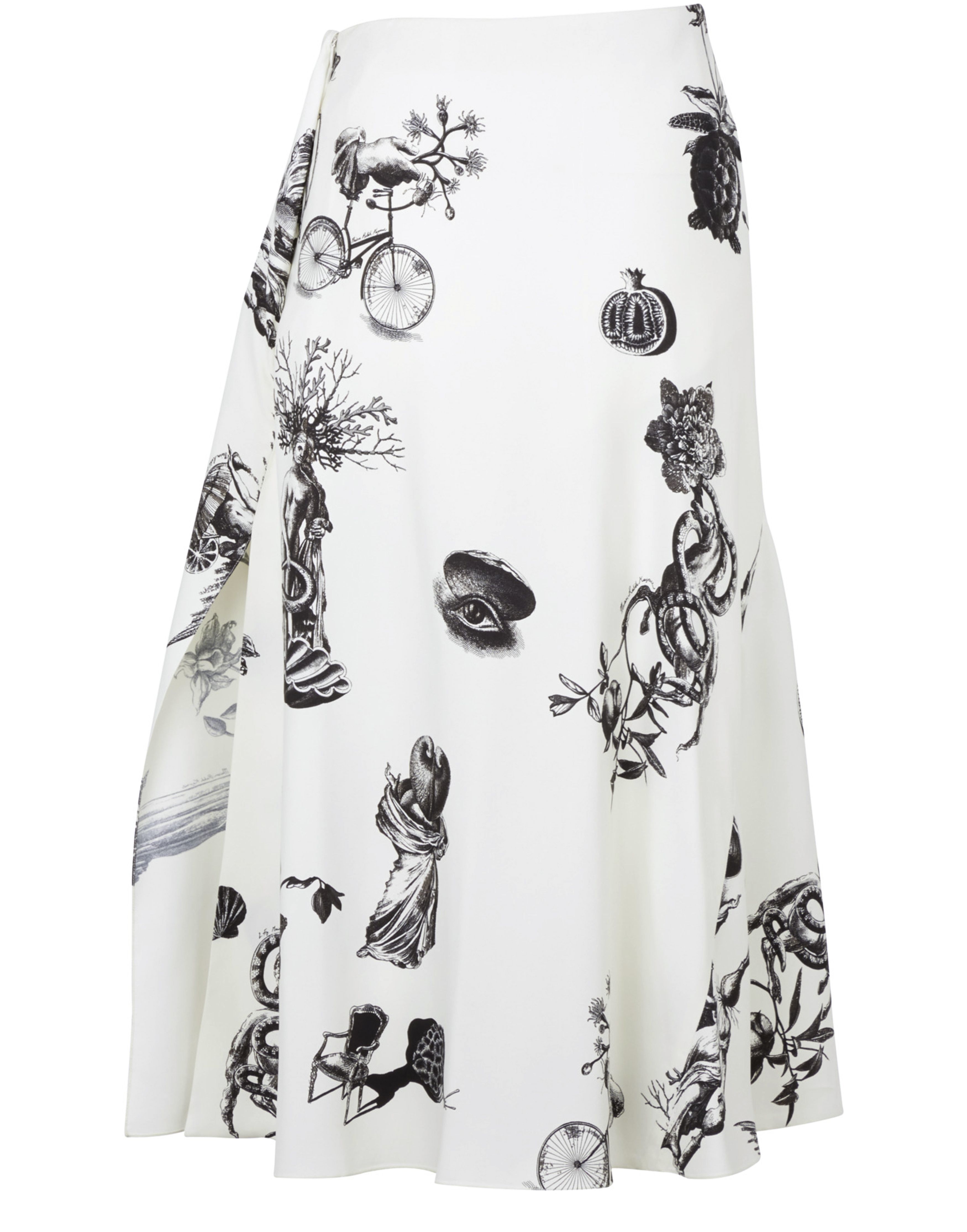  Printed draped skirt