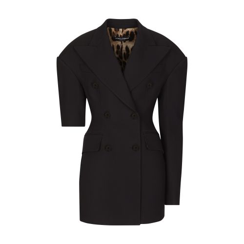 Dolce & Gabbana Double crepe jacket with asymmetrical sleeves