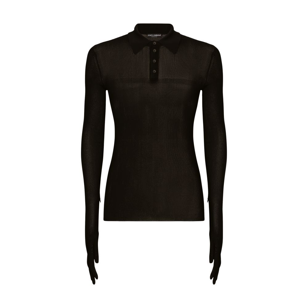 Dolce & Gabbana Ribbed Viscose Polo Shirt