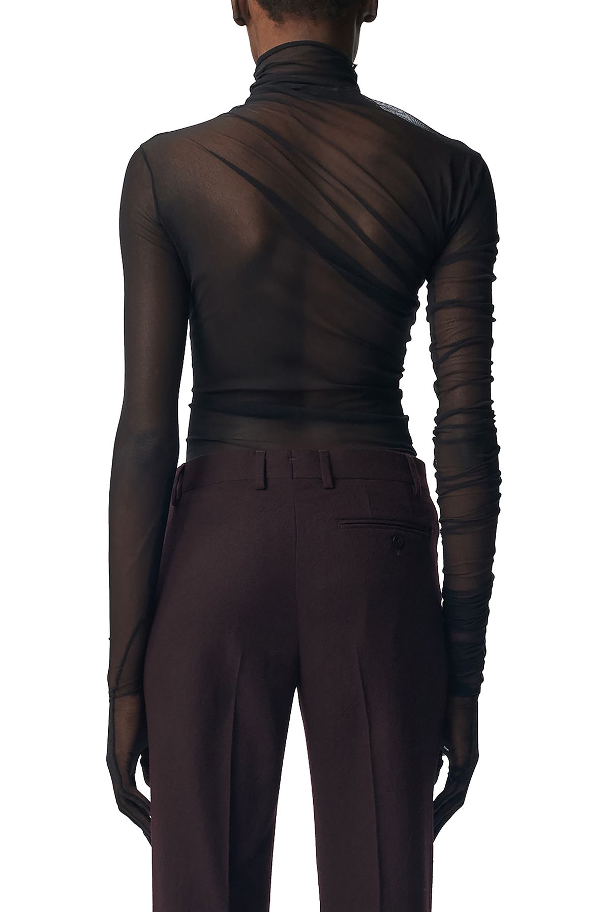 Ann Demeulemeester Xenia Draped T-Shirt With Gloved Long Sleeves