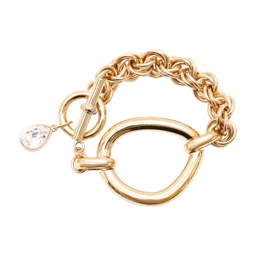  Oversized Link Chain Bracelet With Crystal