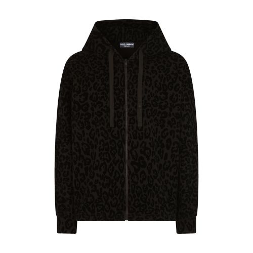 Dolce & Gabbana Leopard-print zip-up jersey hoodie