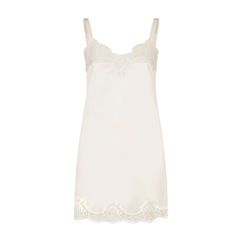 Dolce & Gabbana Satin lingerie-style slip with lace detailing