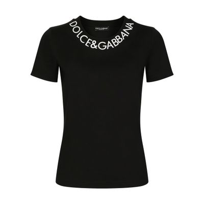 Dolce & Gabbana Jersey T-shirt with logo embroidery on neck