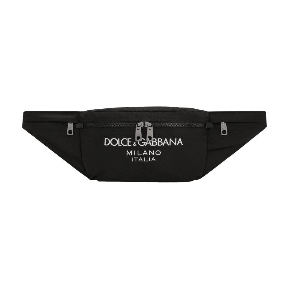 Dolce & Gabbana Nylon belt bag with rubberized logo