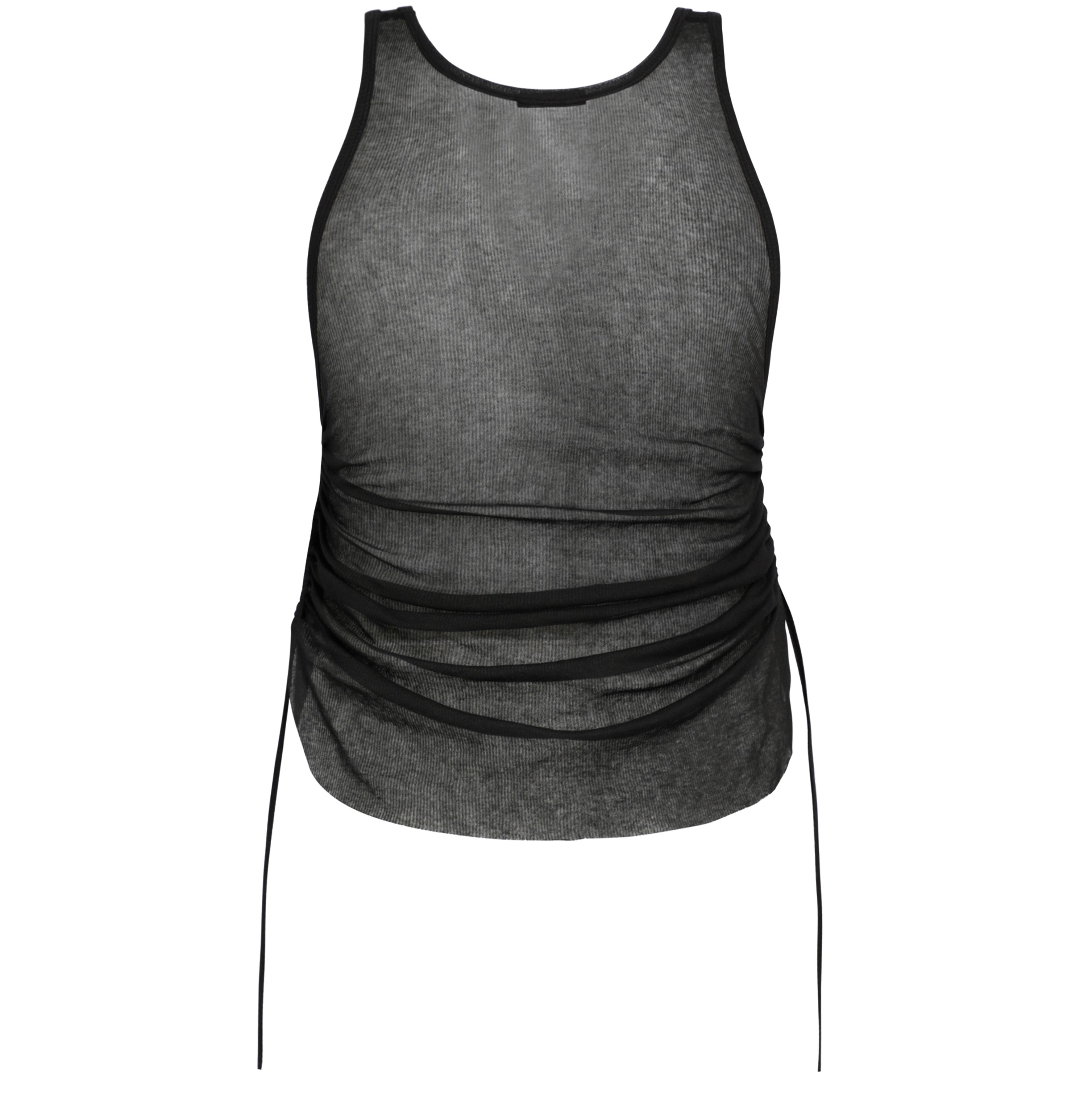 Ann Demeulemeester Boris wrinkled cropped tank top light cotton rib