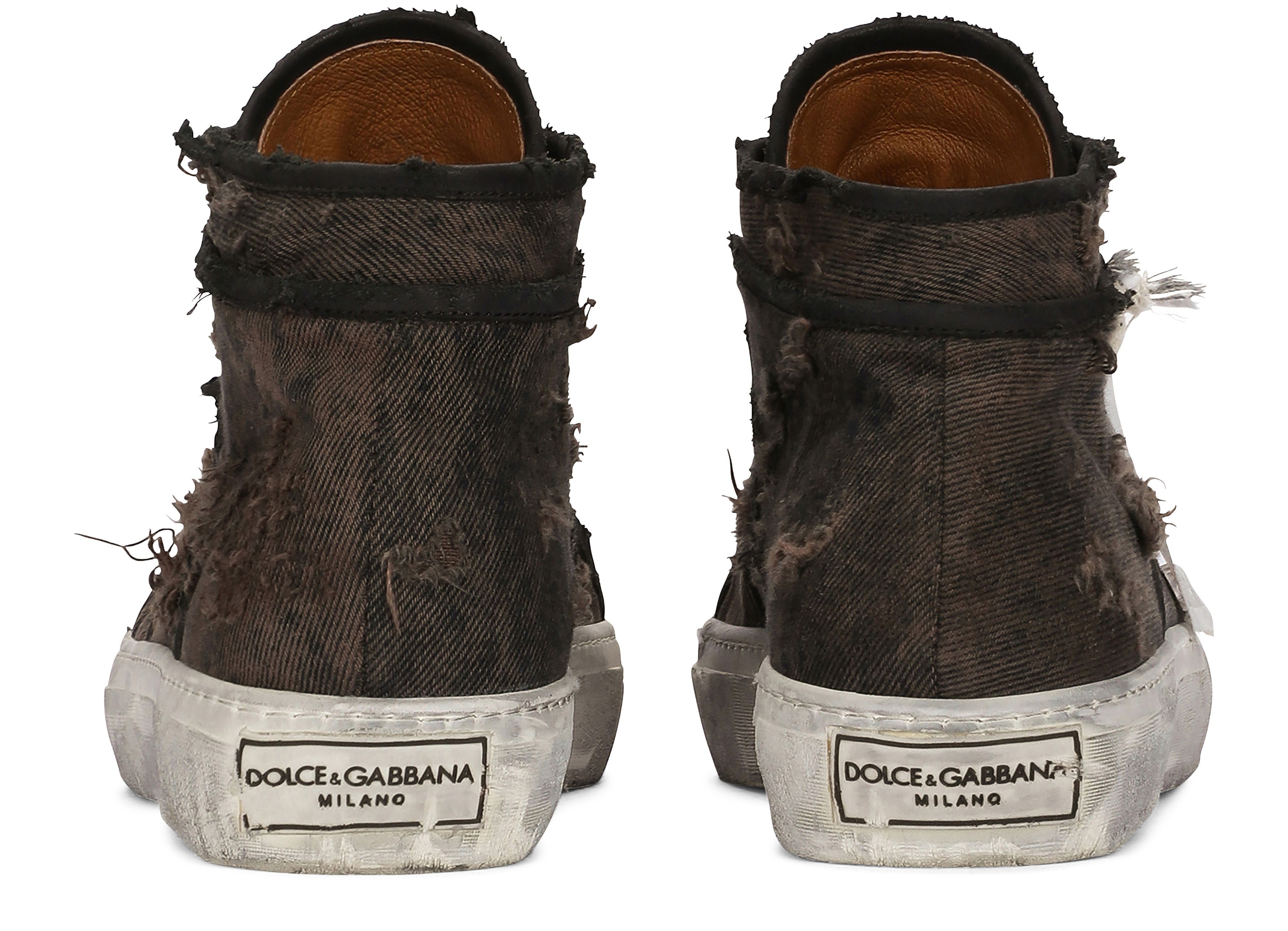 Dolce & Gabbana Patchwork denim vintage mid-top sneakers