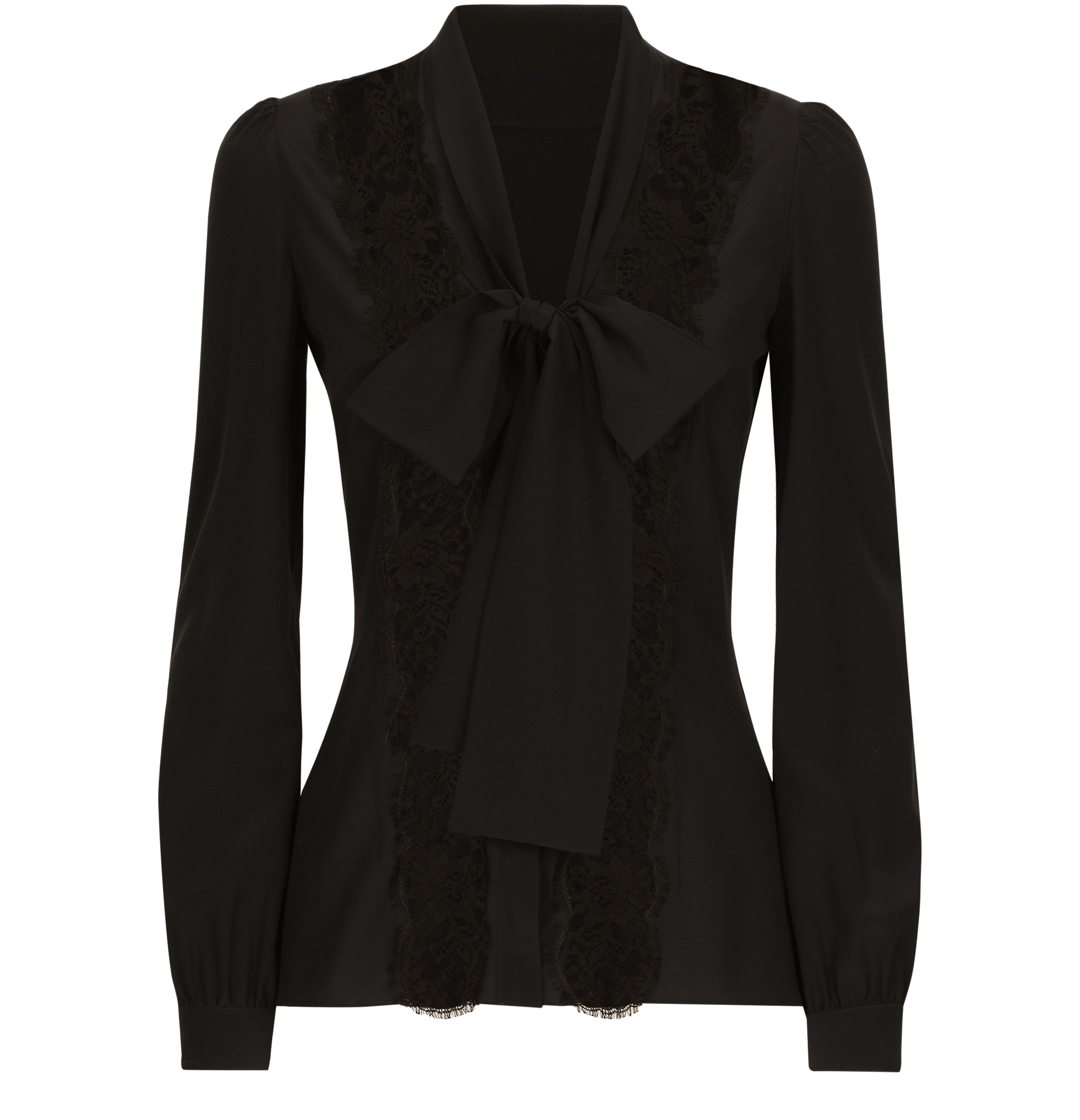 Dolce & Gabbana Silk shirt with lace inlay