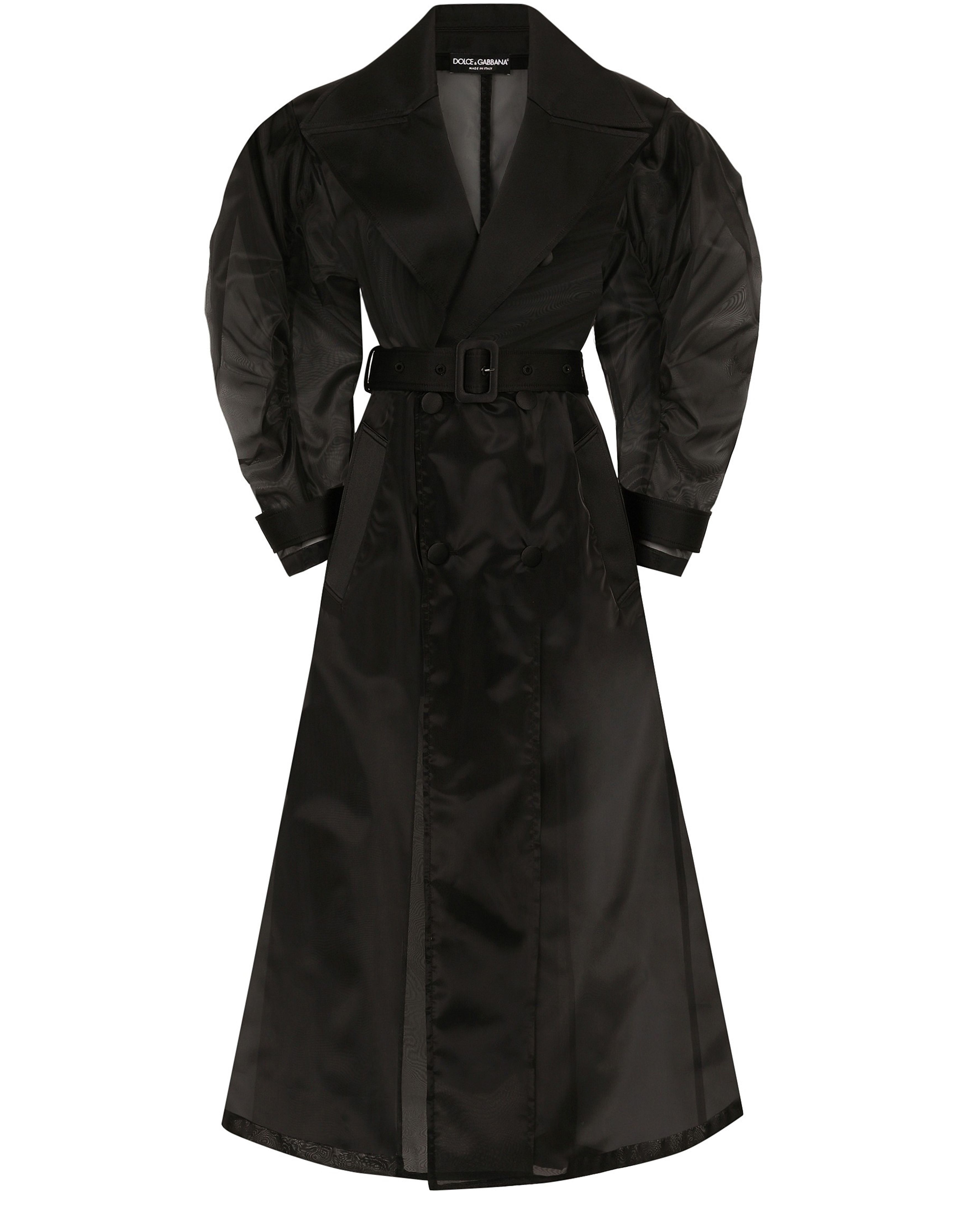 Dolce & Gabbana Gathered sleeves organza trench coat