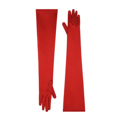 Dolce & Gabbana Long Gloves In Stretch Satin