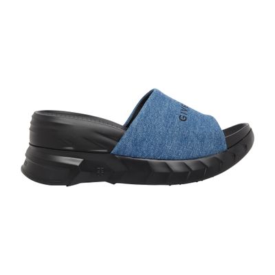 Givenchy Marshmallow wedge sandals in rubber and denim