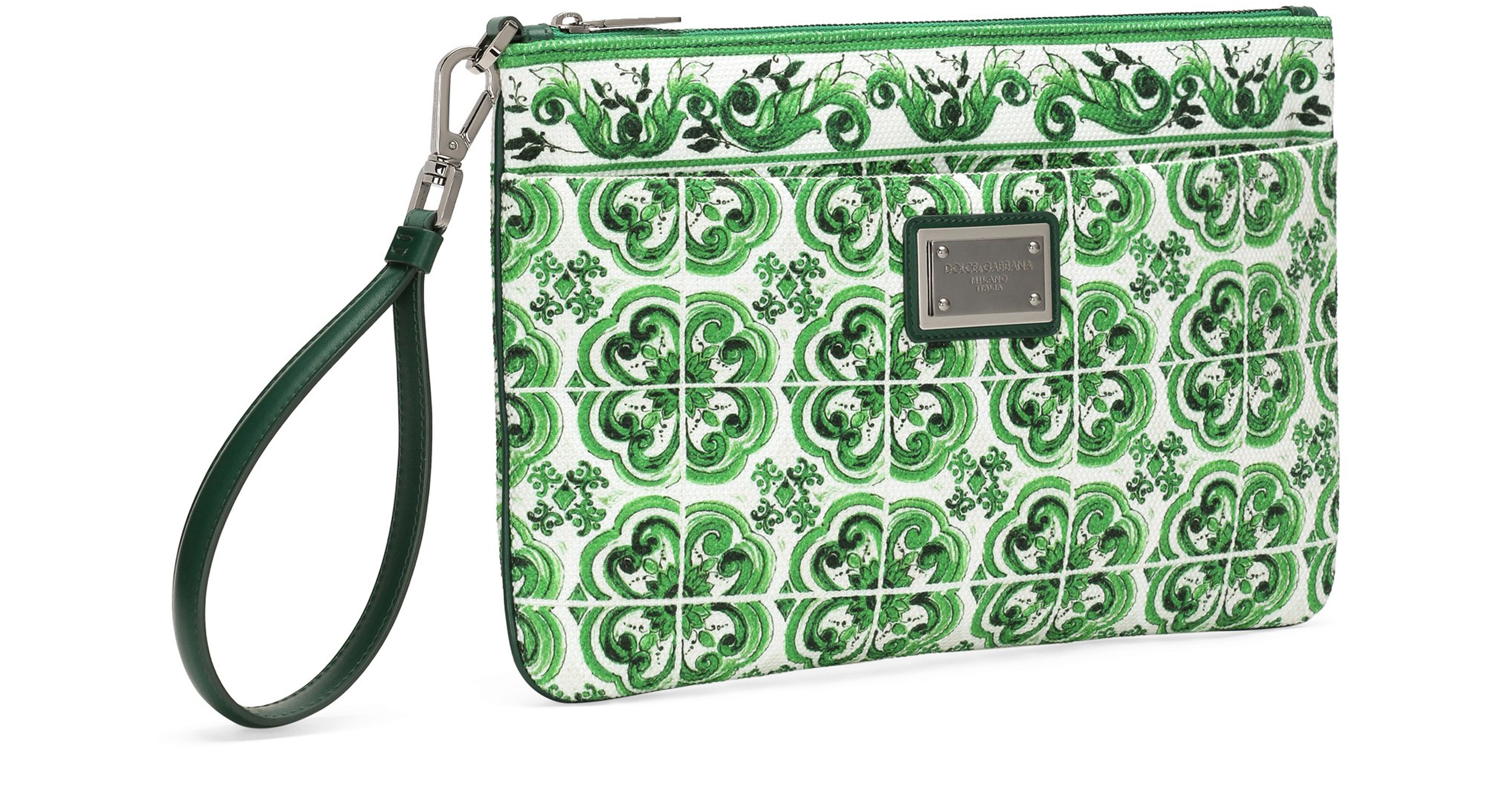 Dolce & Gabbana Majolica-print canvas pouch