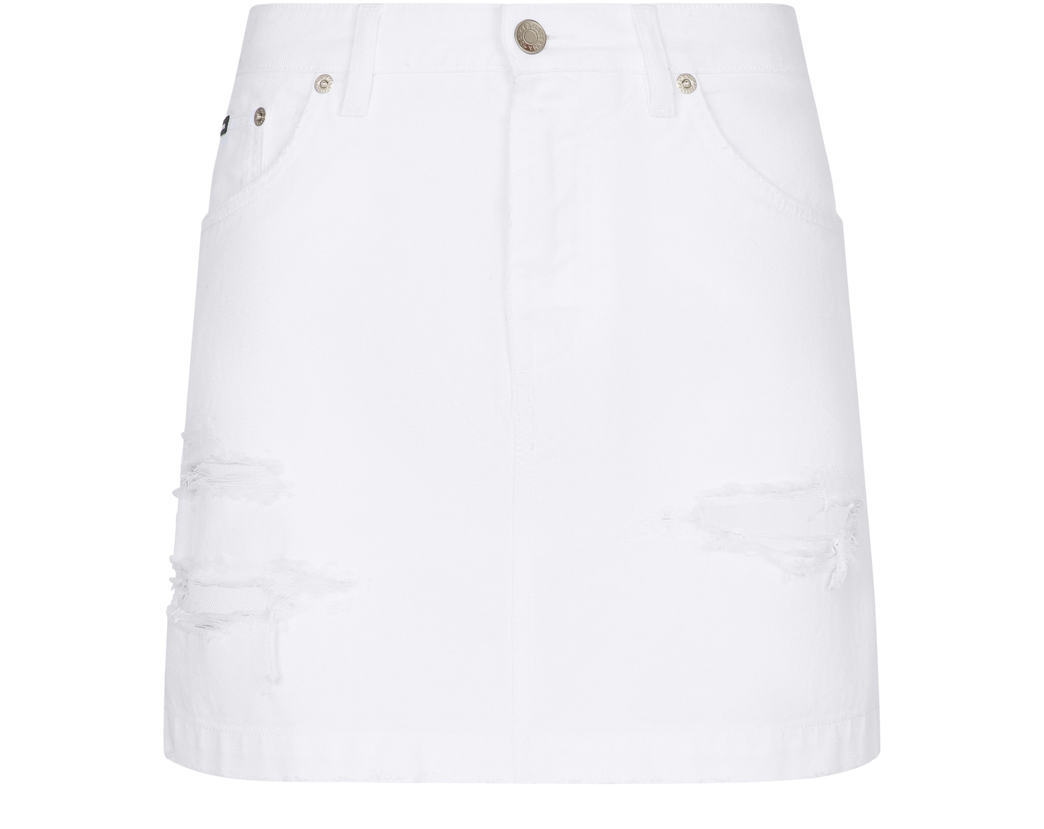 Dolce & Gabbana Denim Mini Skirt With Tears