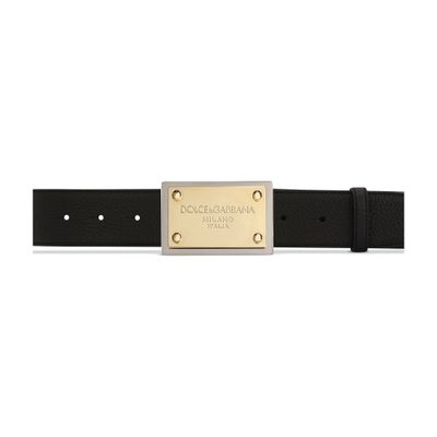 Dolce & Gabbana Grainy calfskin belt