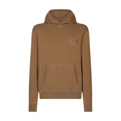 Dolce & Gabbana Wool and silk hoodie with DG patch