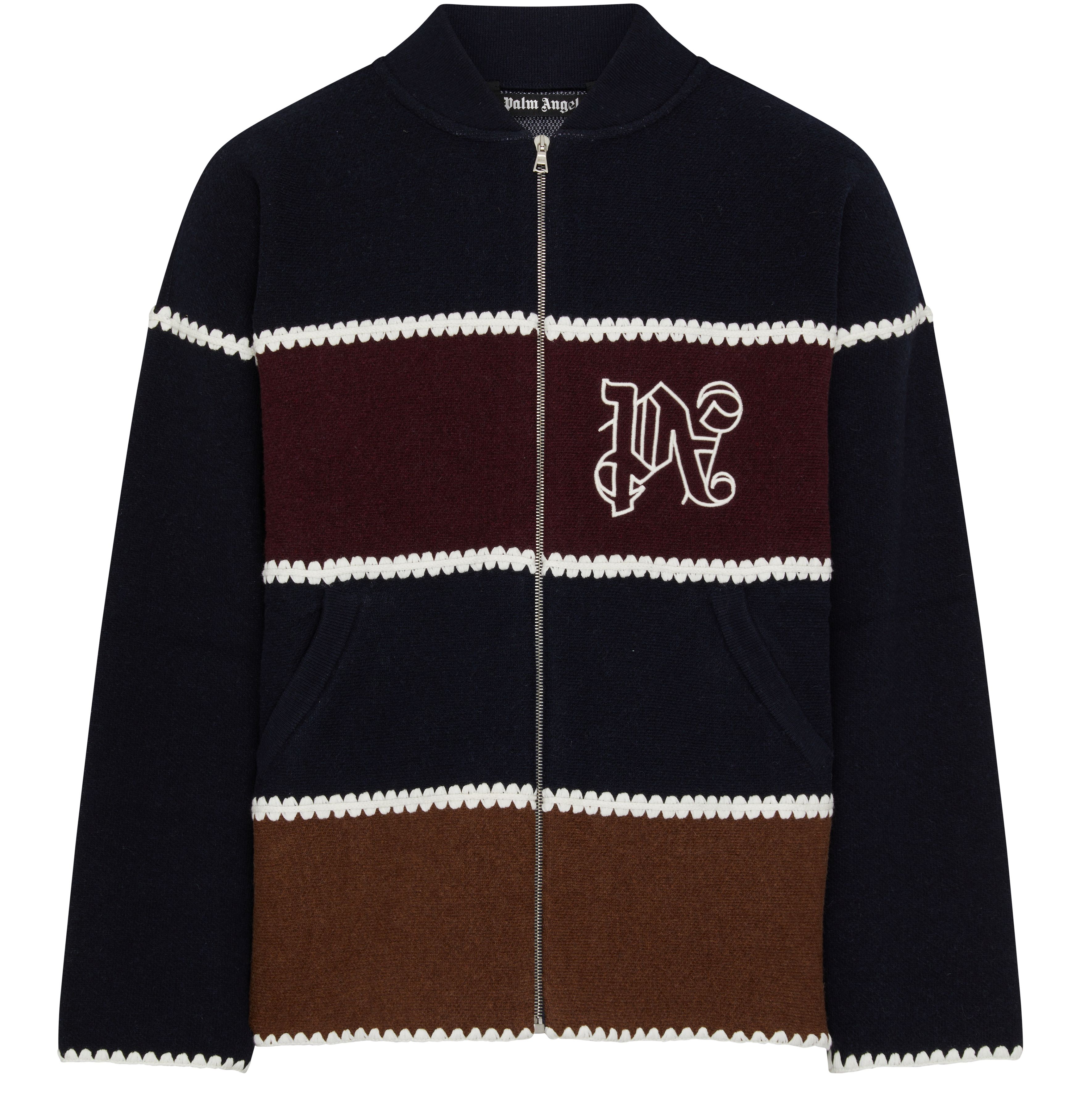 PALM ANGELS Pa Monogram Striped Knit jacket