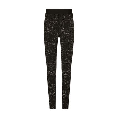 Dolce & Gabbana Floral lace-stitch leggings