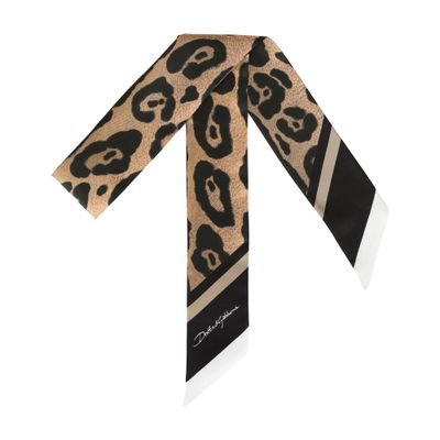 Dolce & Gabbana Leopard-print twill headscarf