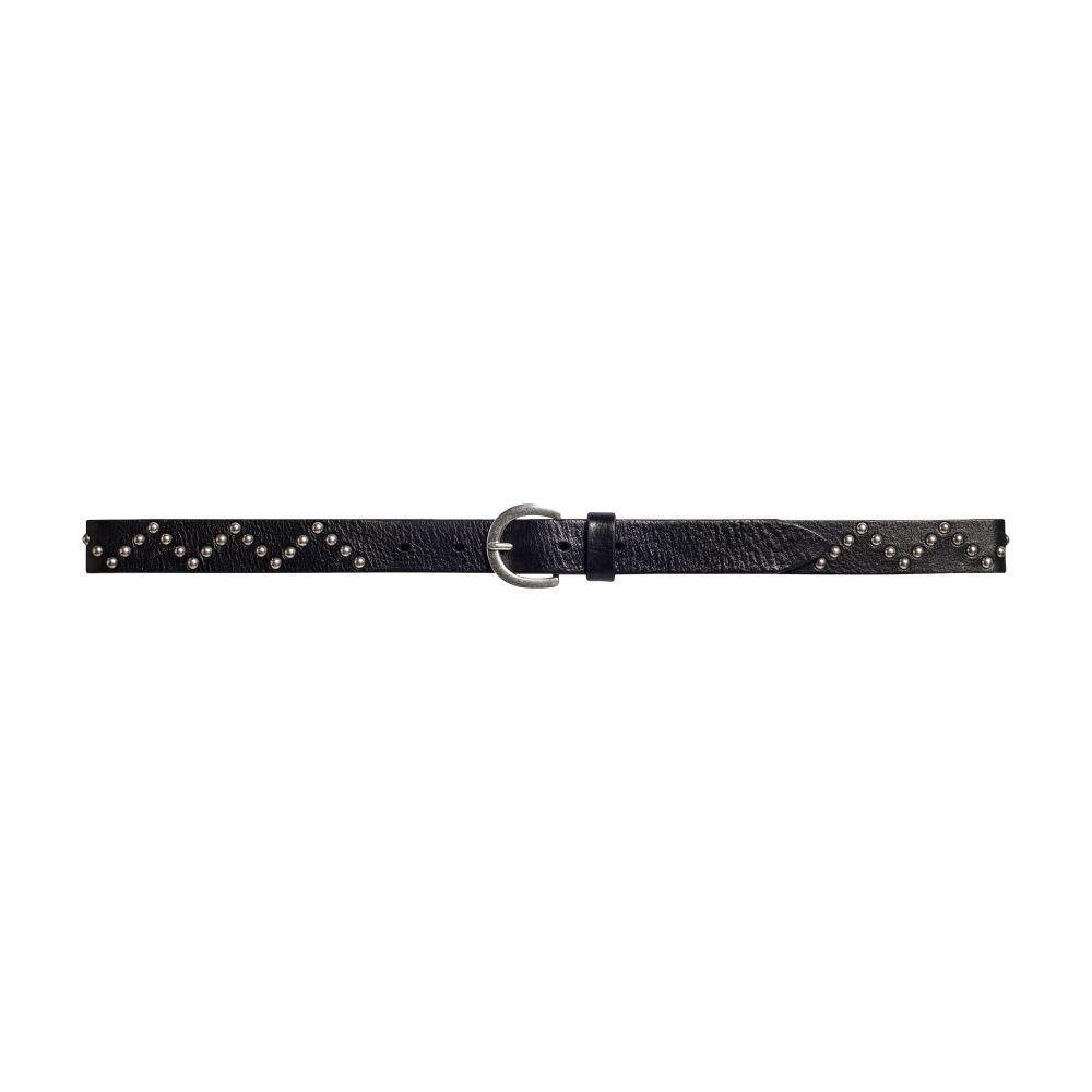  Calfskin leather belt with studs