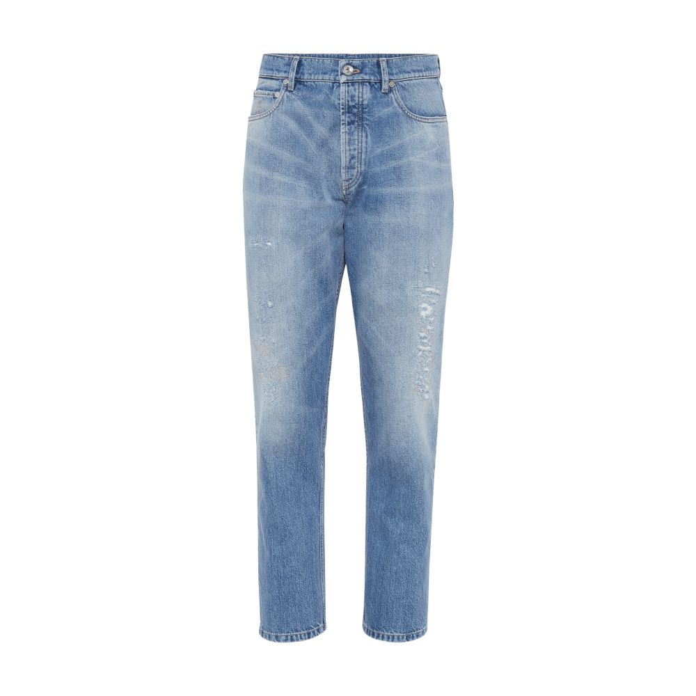 Brunello Cucinelli Denim trousers with rip details