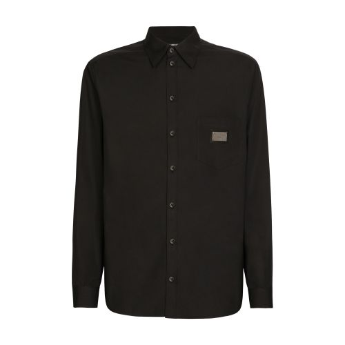 Dolce & Gabbana Cotton Martini-fit shirt with branded tag