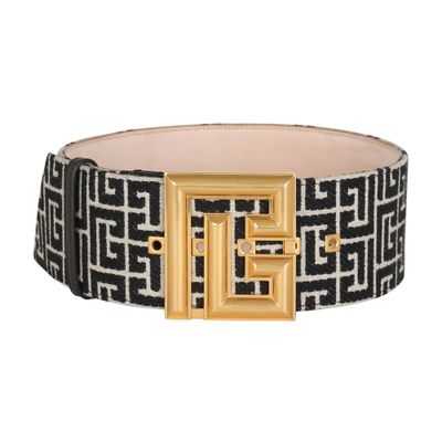 Balmain PB Belt in monogrammed jacquard