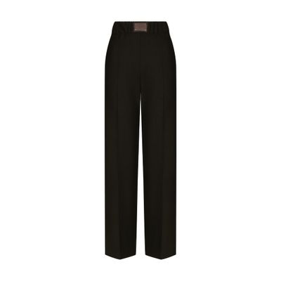 Dolce & Gabbana Flared wool pants with logo tag