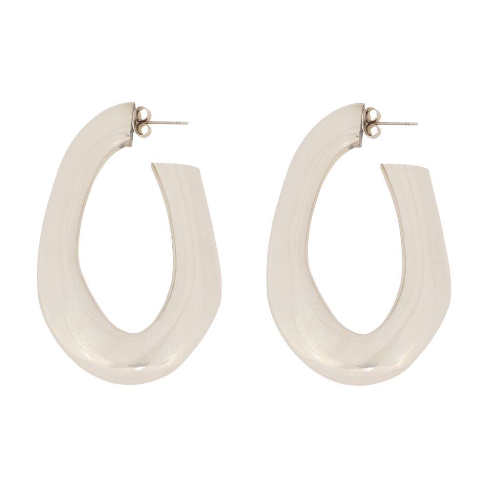 Alberta Ferretti Metal-effect ABS semi-oval earrings