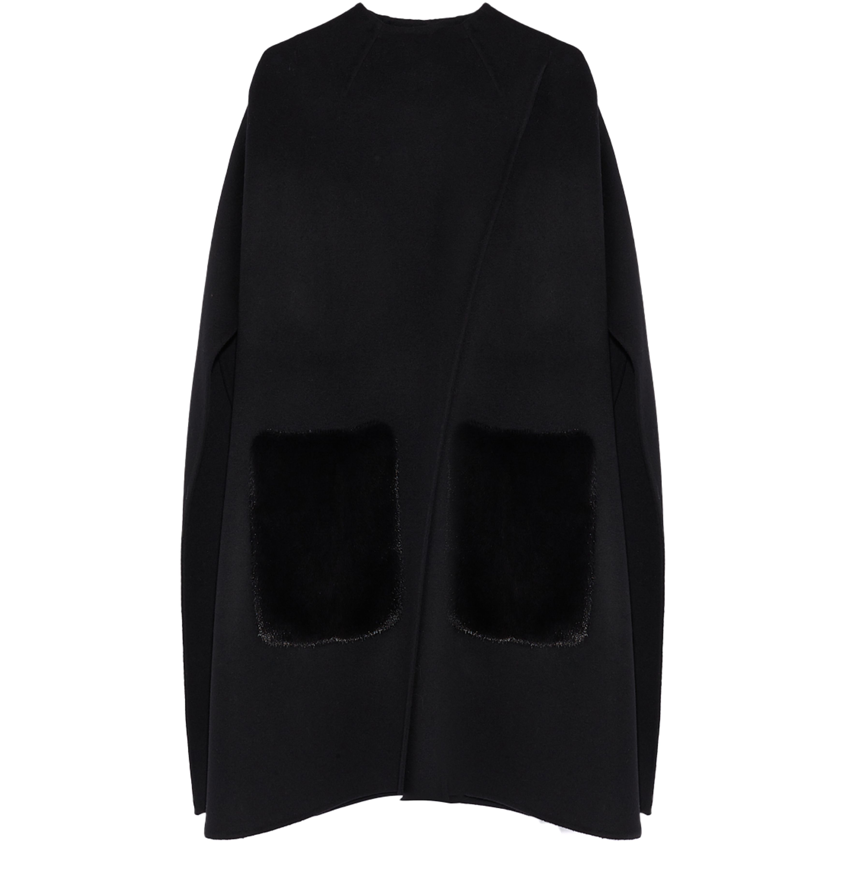 Yves Salomon Cashmere cape with mink over-pockets