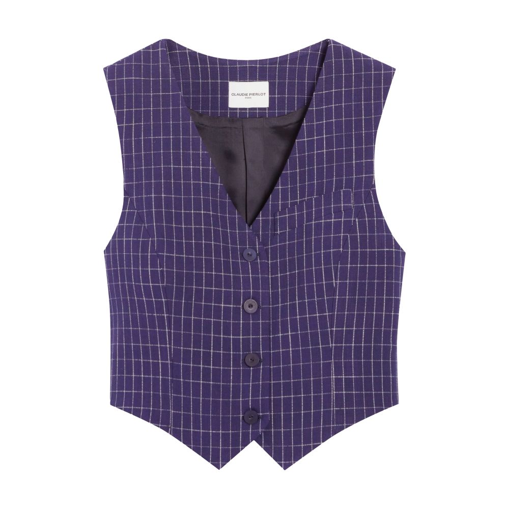  Checked suit waistcoat