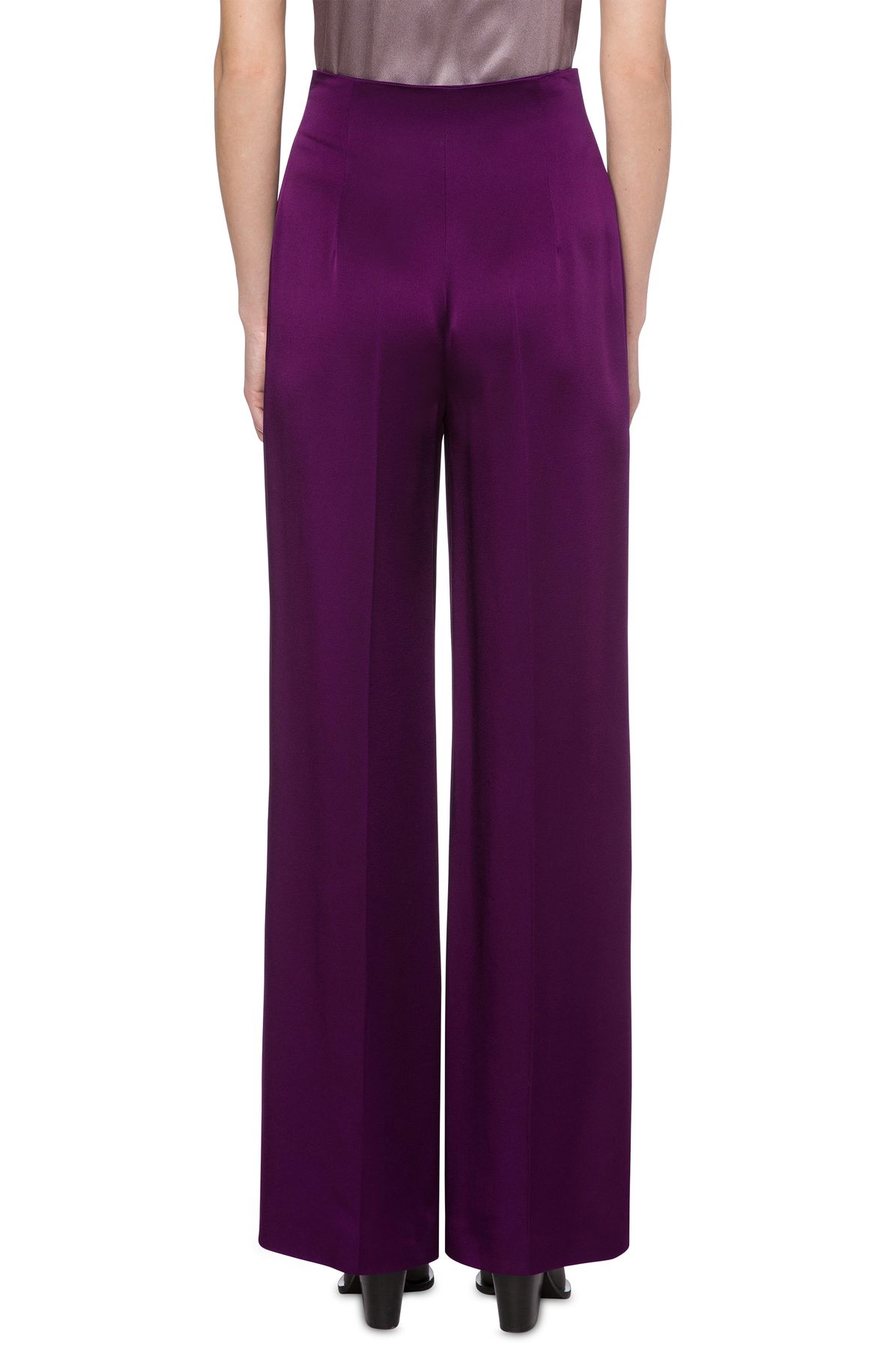 Alberta Ferretti Wide enver satin trousers