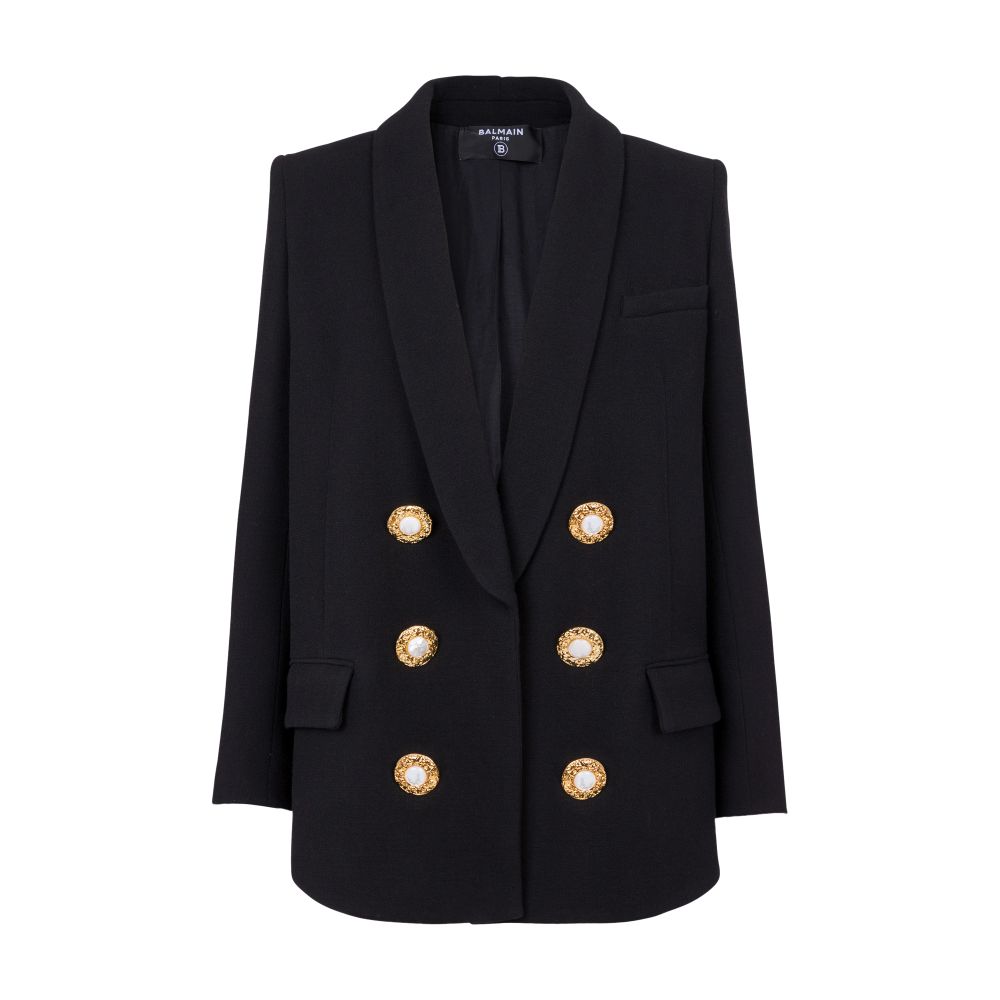 Balmain Crepe Jacket With A Shawl Collar