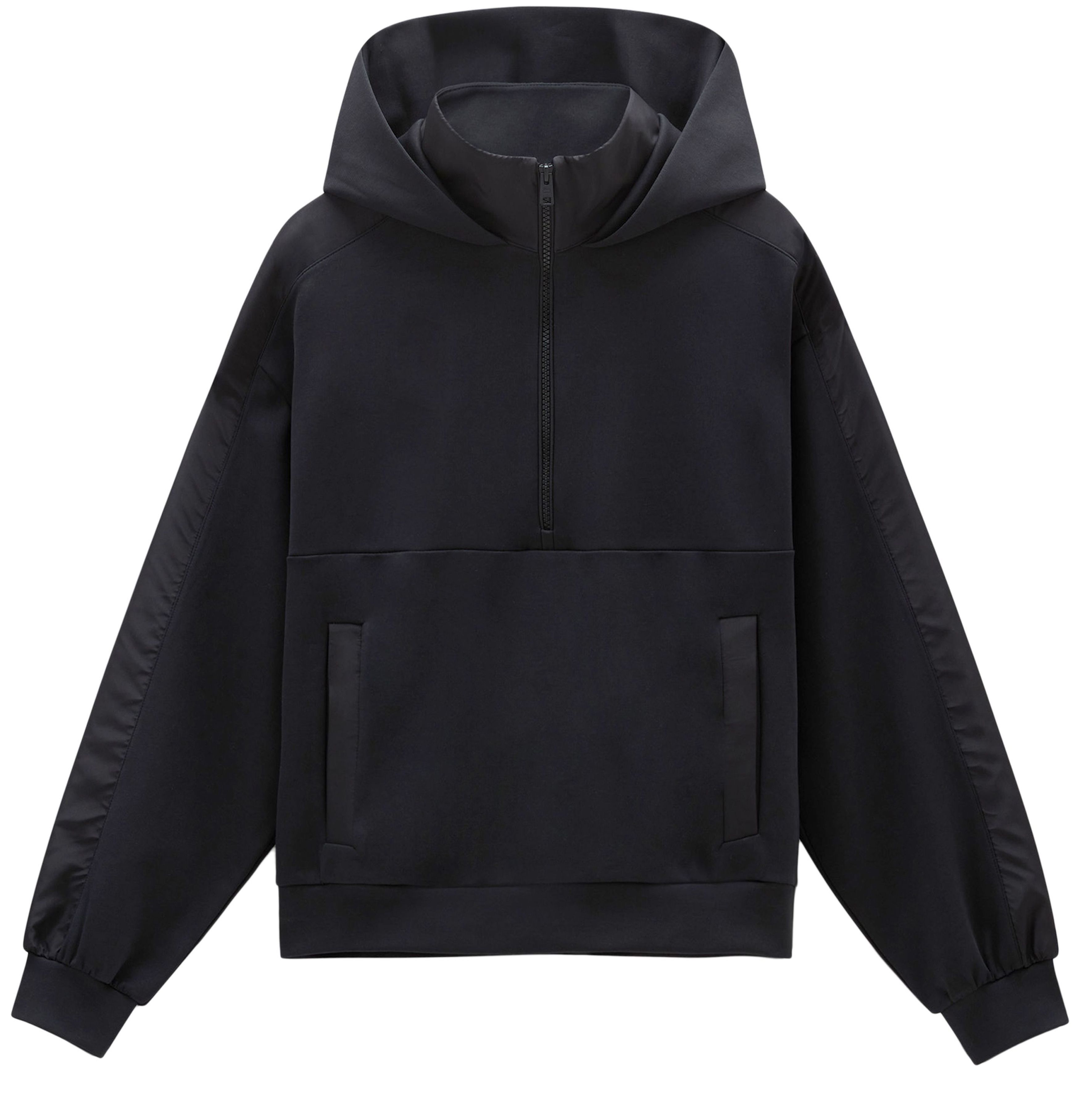 Woolrich Hoodie in Mixed Cotton with Nylon Details