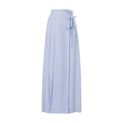 Alberta Ferretti Long skirt in striped poplin with bows