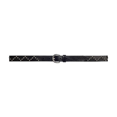  Calfskin leather belt with studs