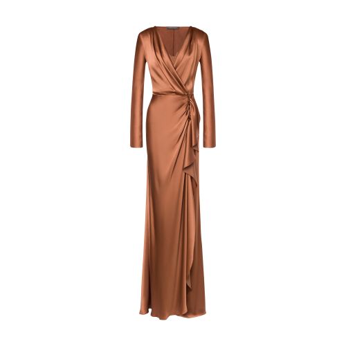 Alberta Ferretti Satin dress with ruffles