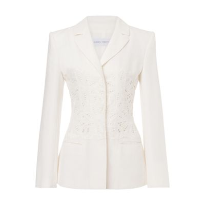 Alberta Ferretti Cotton and linen jacket with embroidery