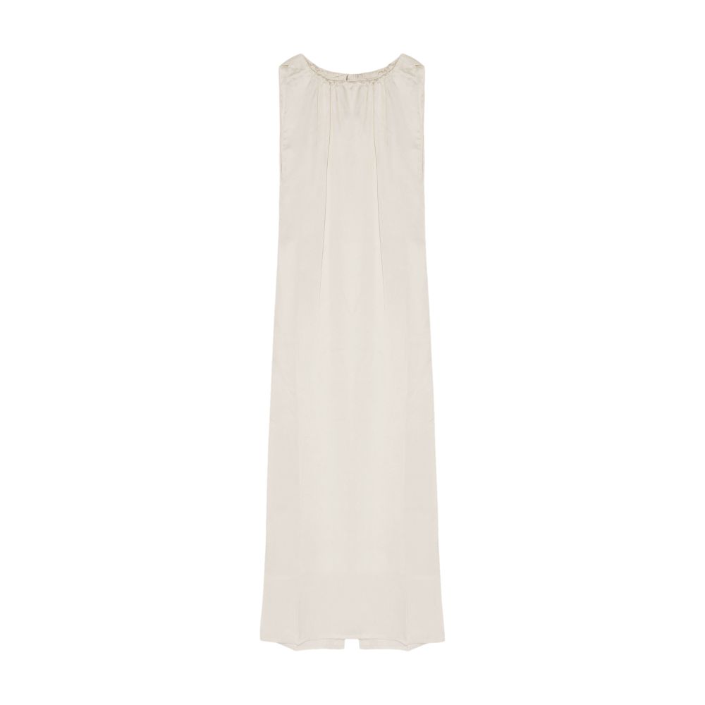 Yves Salomon Long Dress With Drawstring Satin Neckline