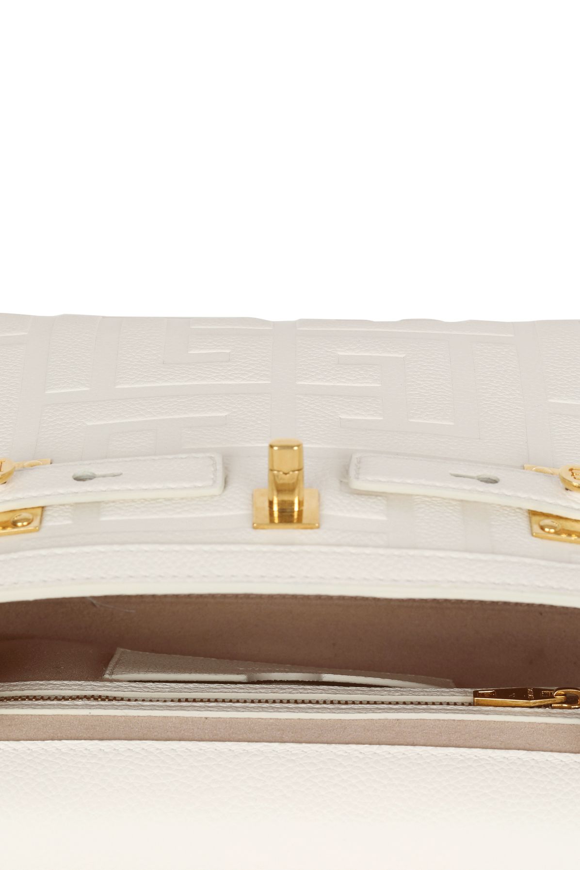 Balmain B-Buzz 23 bag in monogrammed grained leather