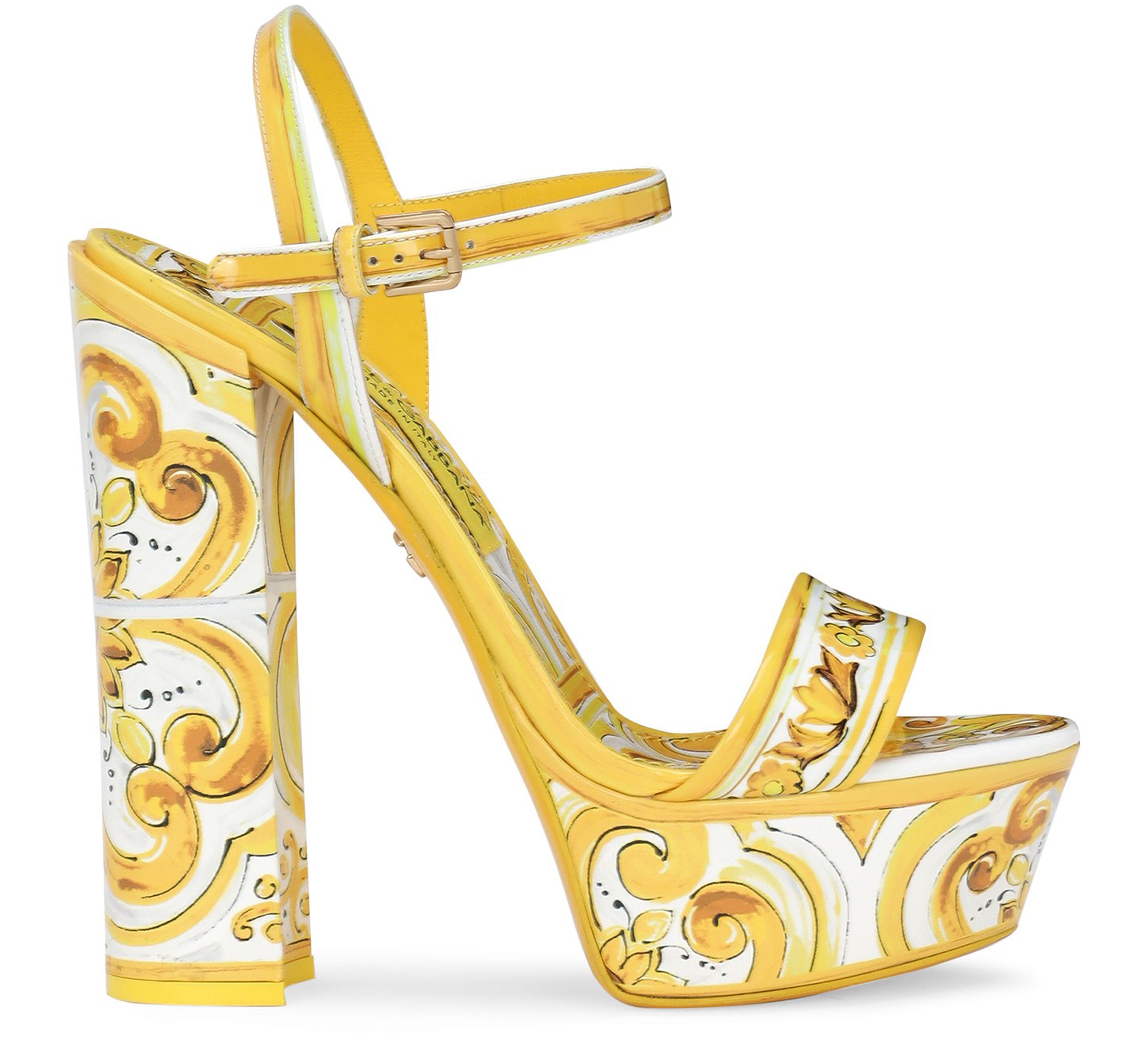 Dolce & Gabbana Majolica calfskin platform sandals