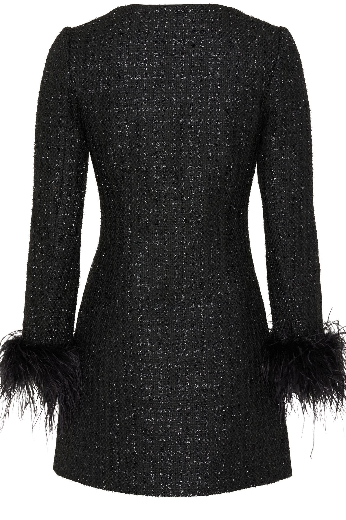  Boucle feather mini dress