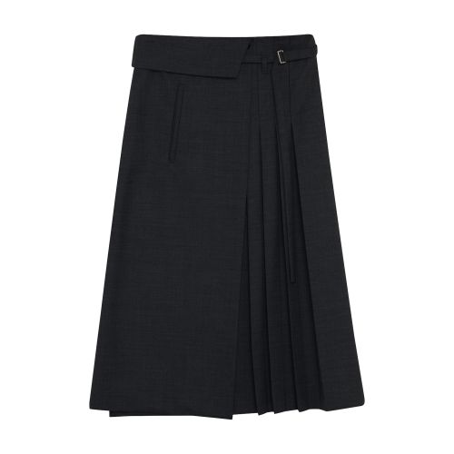  Pleated Wool Skirt