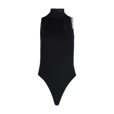 David Koma Flame Crystal Chain & Cutout Detail Bodysuit