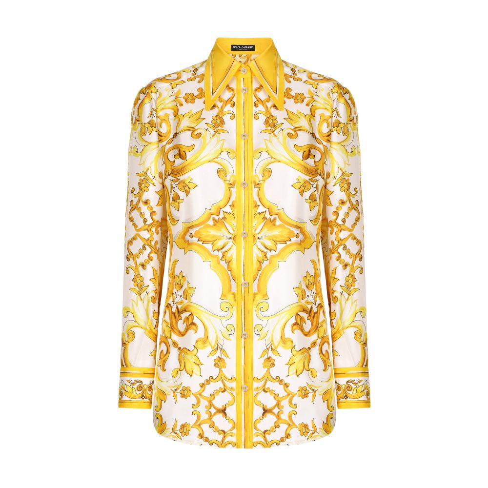 Dolce & Gabbana Majolica print silk twill shirt