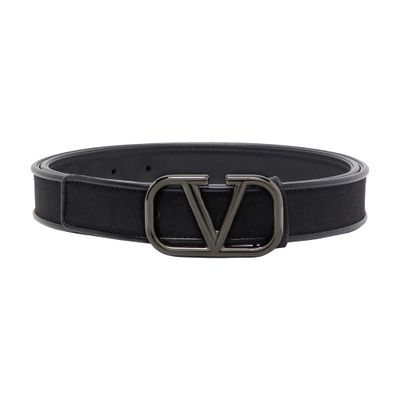 VALENTINO GARAVANI Iconographic jacquard fabric buckled belt M.30