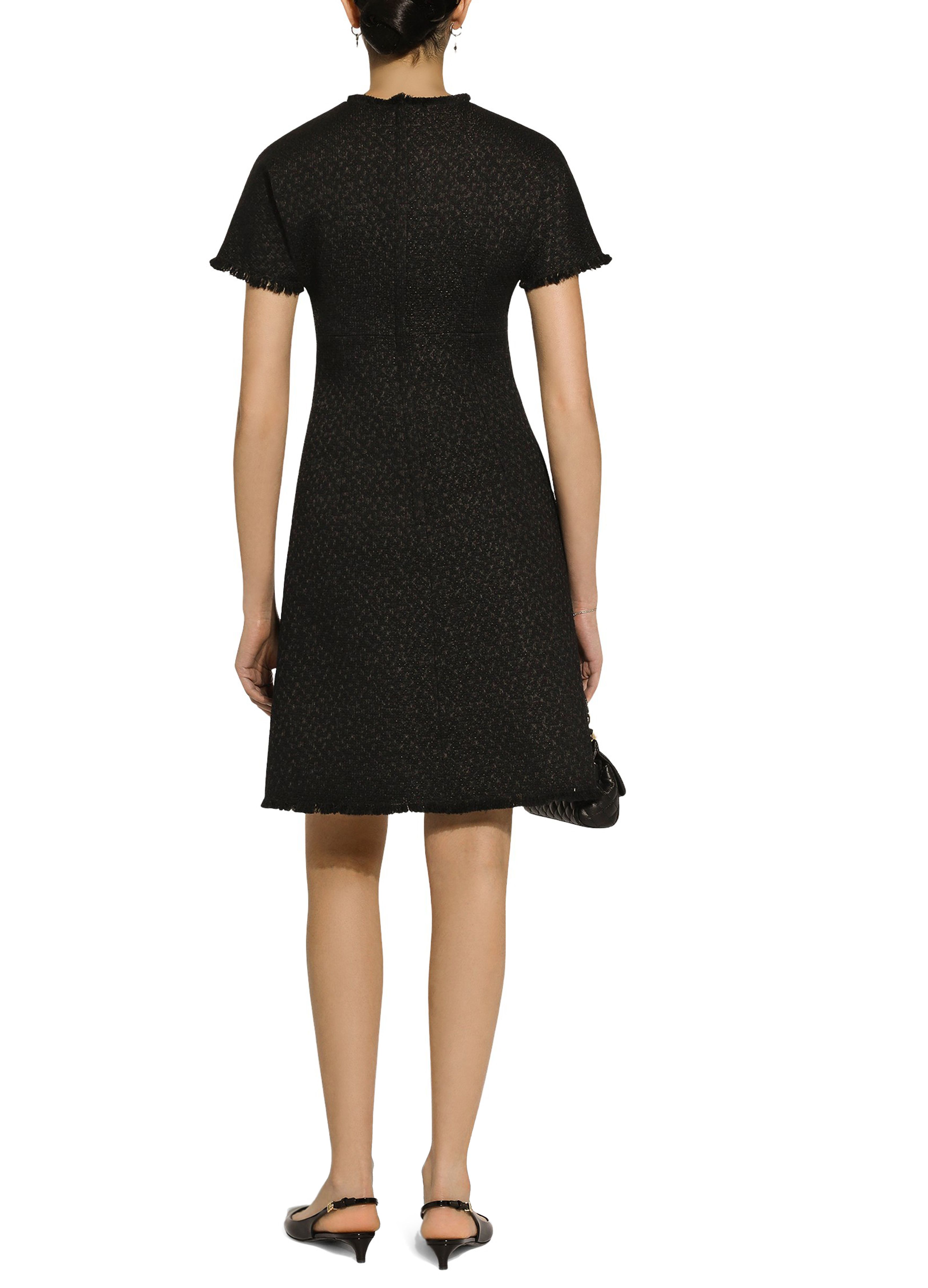 Dolce & Gabbana Raschel tweed midi dress DG logo