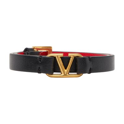 VALENTINO GARAVANI Logo Double Leather Bracelet